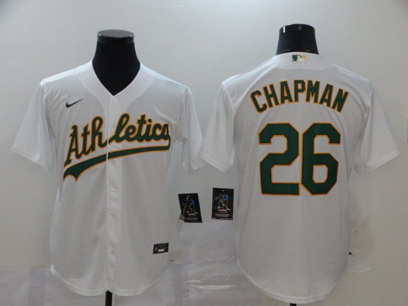 Men Oakland Athletics 26 Chapman White Nike Game MLB Jerseys